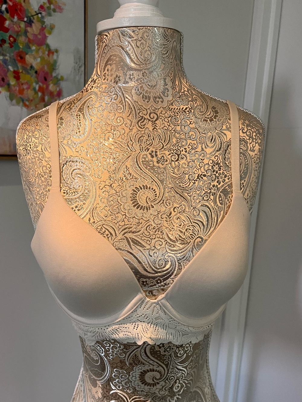 aerie Nude Lace-Trim T-Shirt Bra